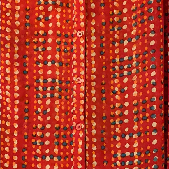 Old Navy Sheer Button Down Polka Dot Blouse Size L - Picture 3 of 6